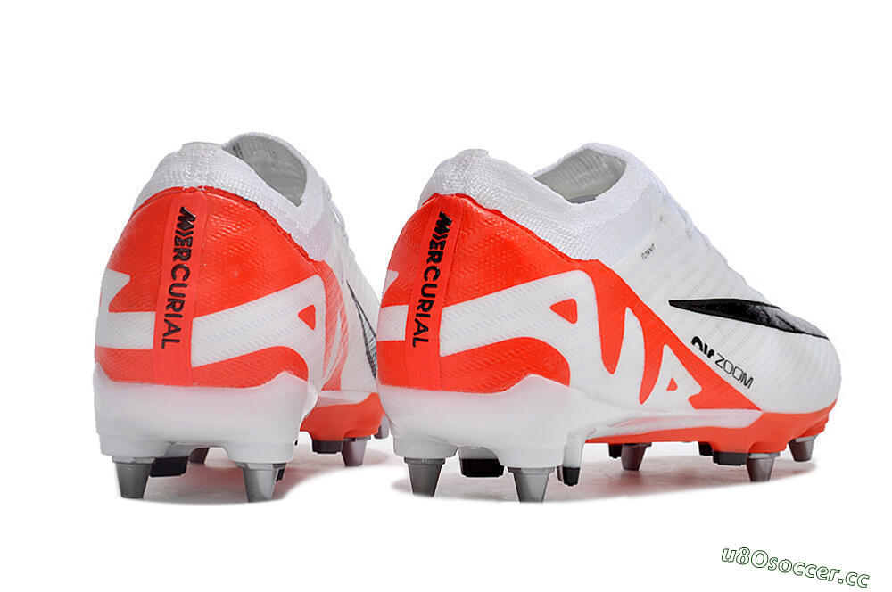Men's Nike Air Zoom Mercurial Vapor 15 Elite SG Soft Ground Low-Tops Football Boots - White/Black/Red 6