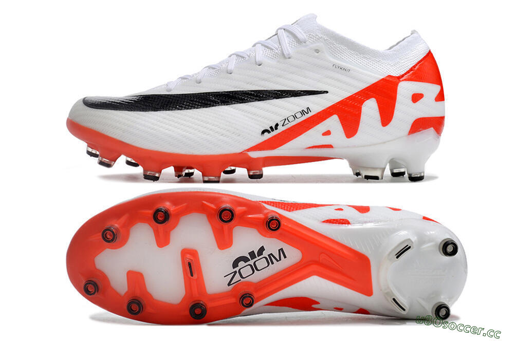 Men's Nike Air Zoom Mercurial Vapor 15 Elite AG Artificial Grass Low-Tops Football Boots - White/Black/Red 1