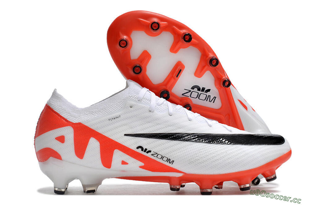Men's Nike Air Zoom Mercurial Vapor 15 Elite AG Artificial Grass Low-Tops Football Boots - White/Black/Red 2