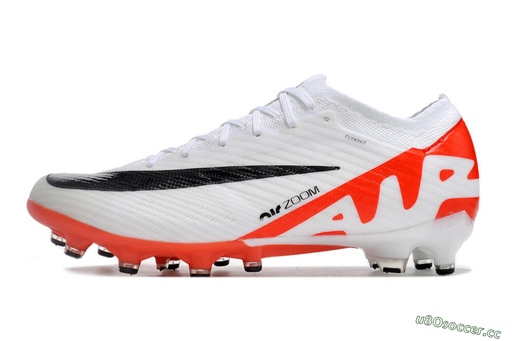 Men's Nike Air Zoom Mercurial Vapor 15 Elite AG Artificial Grass Low-Tops Football Boots - White/Black/Red 0