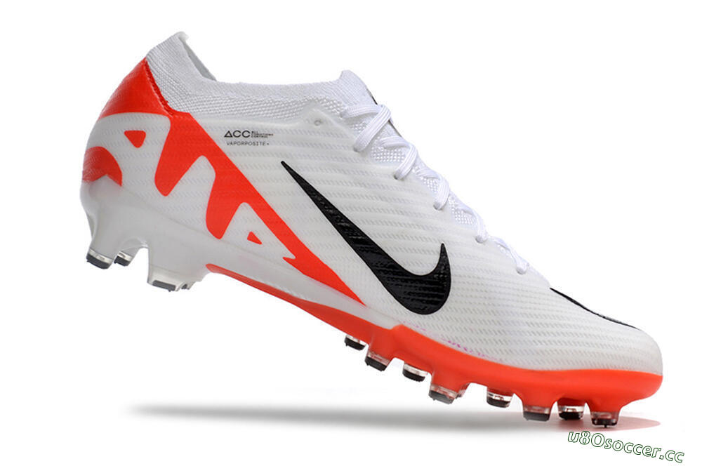 Men's Nike Air Zoom Mercurial Vapor 15 Elite AG Artificial Grass Low-Tops Football Boots - White/Black/Red 4