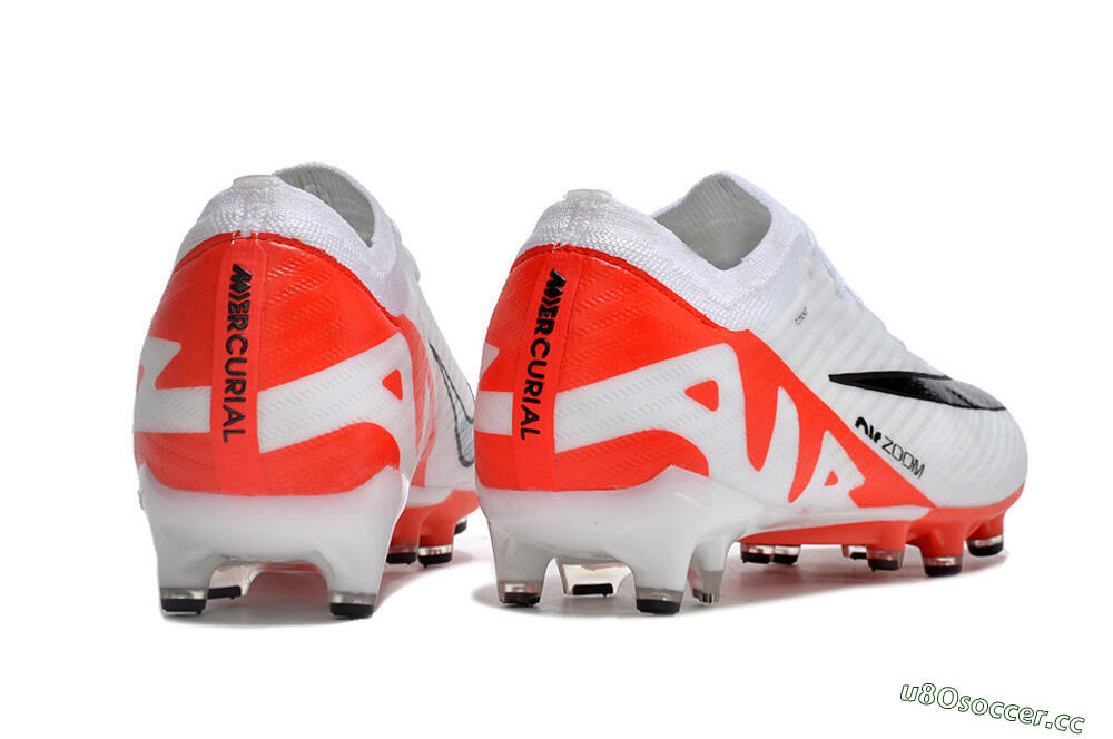 Men's Nike Air Zoom Mercurial Vapor 15 Elite AG Artificial Grass Low-Tops Football Boots - White/Black/Red 6