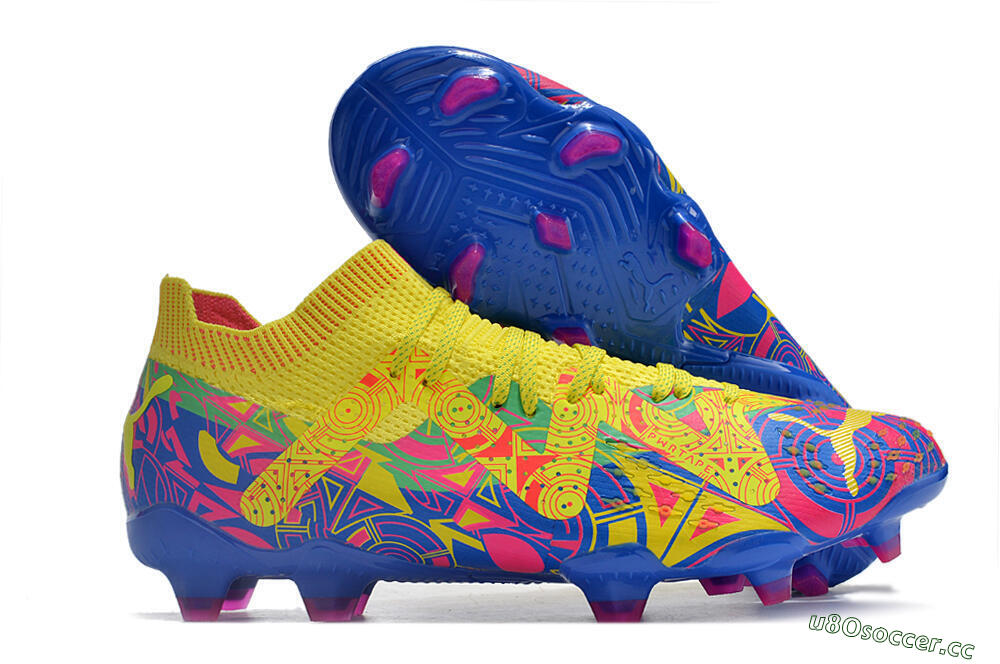 Men's Puma Future Ultimate FG Firm Ground Low-Tops Football Boots - Yellow/Rainbow 2