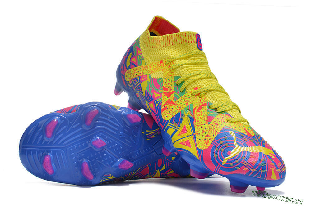 Men's Puma Future Ultimate FG Firm Ground Low-Tops Football Boots - Yellow/Rainbow 3