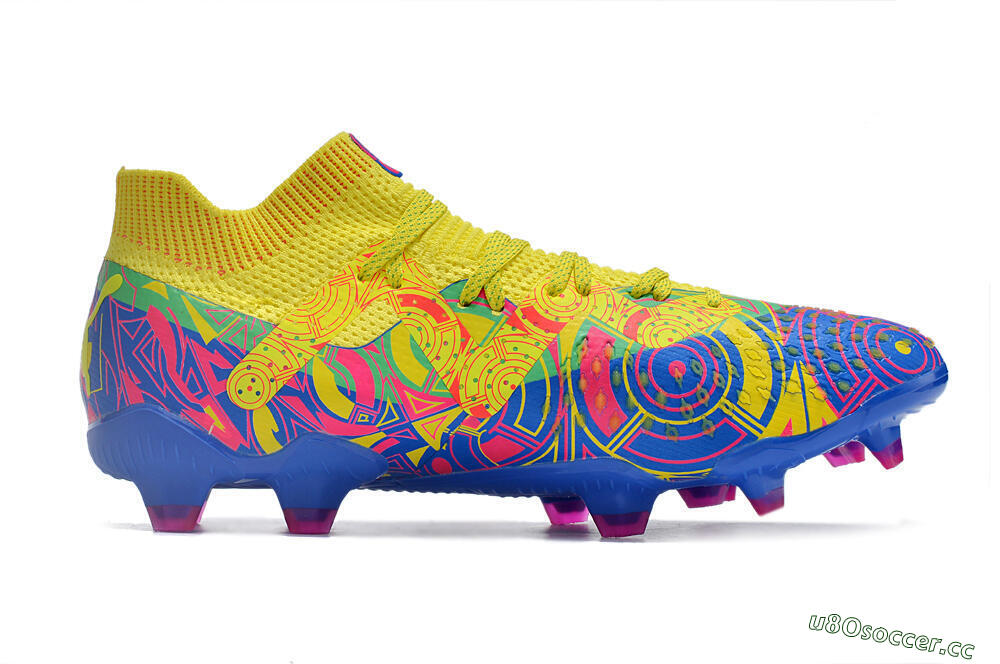 Men's Puma Future Ultimate FG Firm Ground Low-Tops Football Boots - Yellow/Rainbow 7