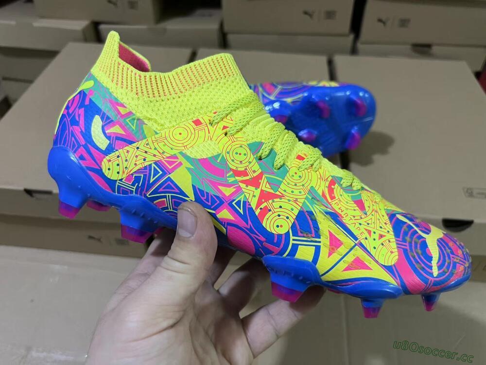 Men's Puma Future Ultimate FG Firm Ground Low-Tops Football Boots - Yellow/Rainbow