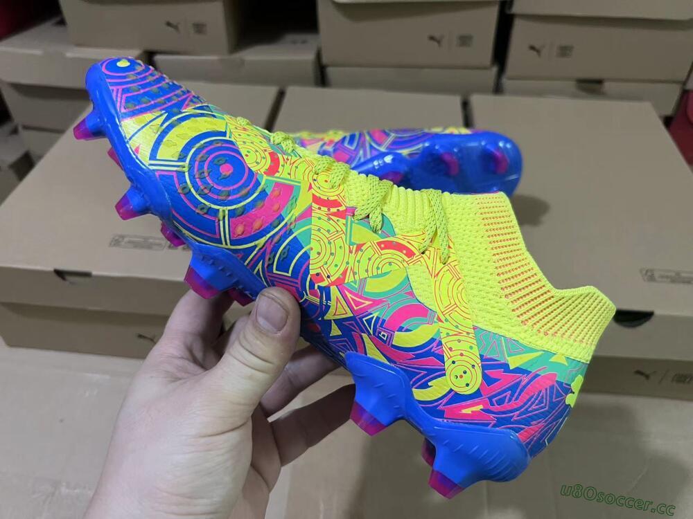 Men's Puma Future Ultimate FG Firm Ground Low-Tops Football Boots - Yellow/Rainbow