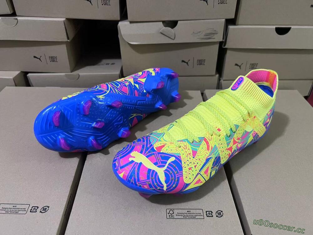 Men's Puma Future Ultimate FG Firm Ground Low-Tops Football Boots - Yellow/Rainbow