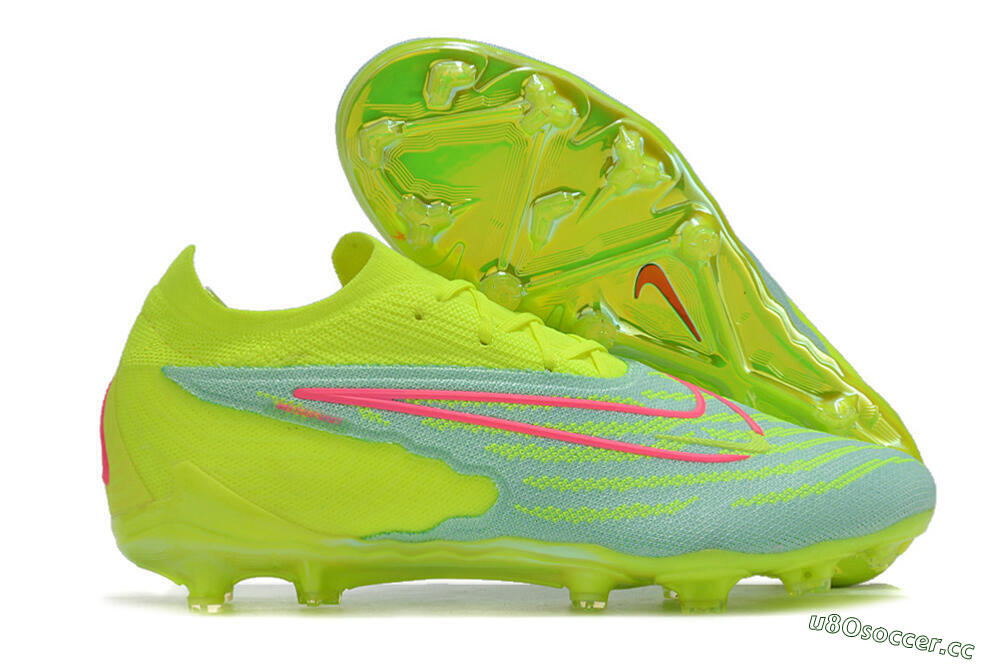 Men's Nike Phantom GX Elite FG Firm Ground Low-Tops Football Boots - Green/Yellow/Red 2