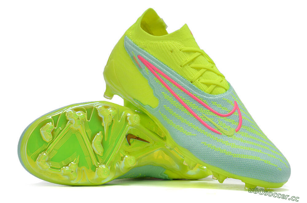 Men's Nike Phantom GX Elite FG Firm Ground Low-Tops Football Boots - Green/Yellow/Red 3