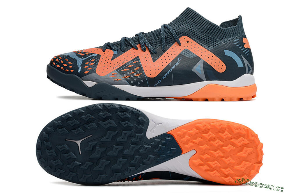 Men's Puma Future Ultimate TF Artificial Turf Low-Tops Football Shoes - Blue/Orange 1