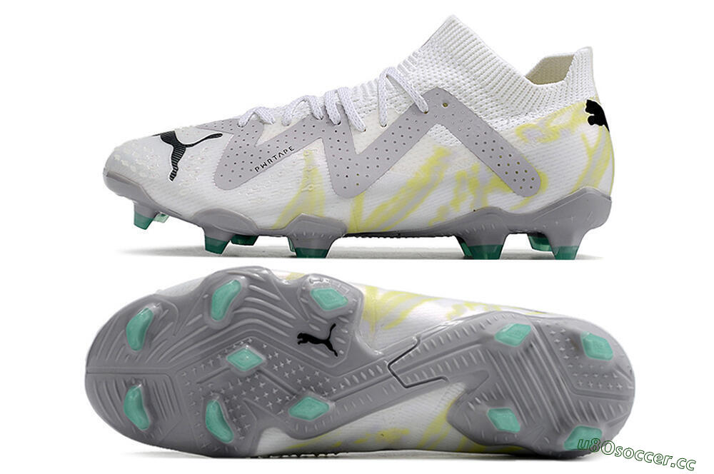 Men's Puma Future Ultimate FG Firm Ground Low-Tops Football Boots - White/Black 1