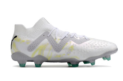 Men's Puma Future Ultimate FG Firm Ground Low-Tops Football Boots - White/Black