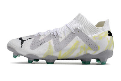 Men's Puma Future Ultimate FG Firm Ground Low-Tops Football Boots - White/Black