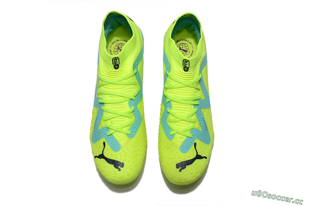 Men's Puma Future Ultimate FG Firm Ground Low-Tops Football Boots - Green/Blue/Black 5