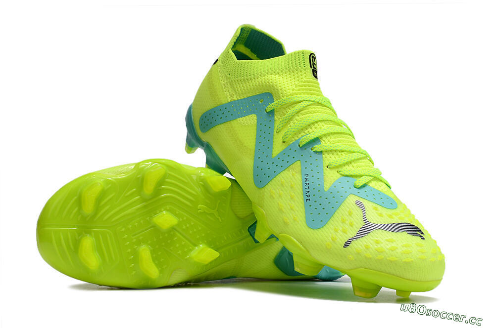Men's Puma Future Ultimate FG Firm Ground Low-Tops Football Boots - Green/Blue/Black 3