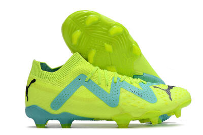 Men's Puma Future Ultimate FG Firm Ground Low-Tops Football Boots - Green/Blue/Black