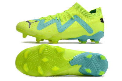 Men's Puma Future Ultimate FG Firm Ground Low-Tops Football Boots - Green/Blue/Black