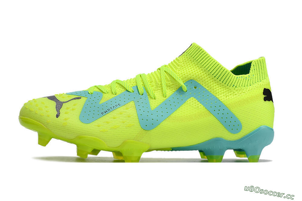 Men's Puma Future Ultimate FG Firm Ground Low-Tops Football Boots - Green/Blue/Black 0
