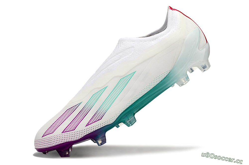 Men's Adidas X 24 Crazyfast+ FG Firm Ground Low-Tops Football Boots - White/Pink/Green 5