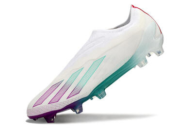 Men's Adidas X 24 Crazyfast+ FG Firm Ground Low-Tops Football Boots - White/Pink/Green