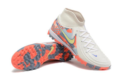 Men's Nike Phantom Luna 2 Elite TF Artificial Turf High-Tops Football Shoes - White/Pink/Yellow