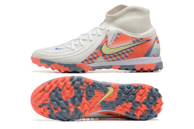 Men's Nike Phantom Luna 2 Elite TF Artificial Turf High-Tops Football Shoes - White/Pink/Yellow