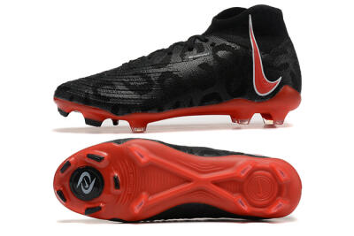 Men's Nike Phantom Luna Elite UN FG Firm Ground High-Tops Football Boots - Black/White/Red