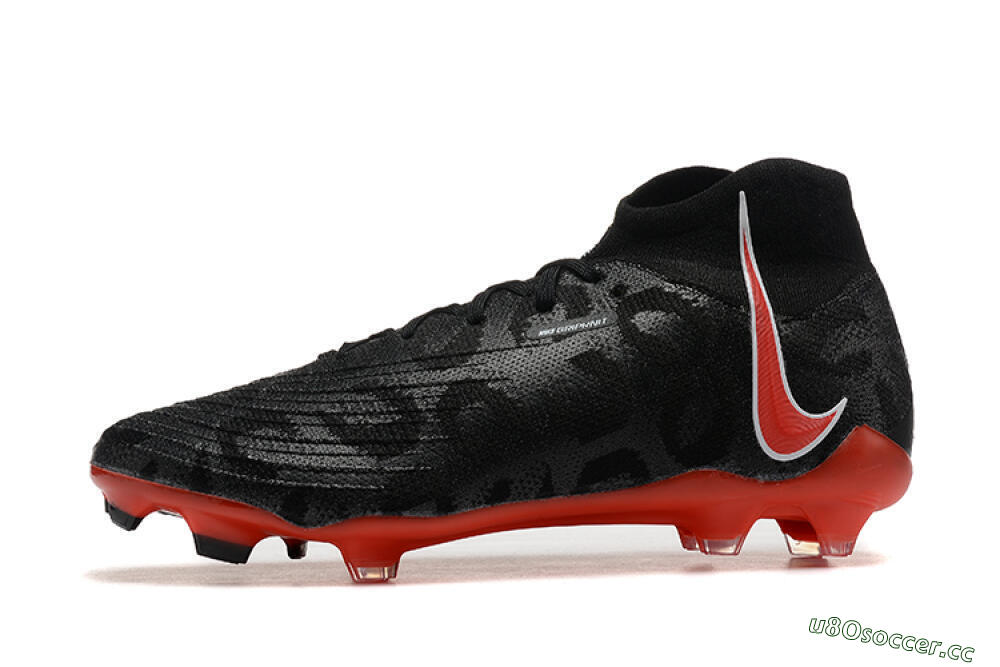 Men's Nike Phantom Luna Elite UN FG Firm Ground High-Tops Football Boots - Black/White/Red 0