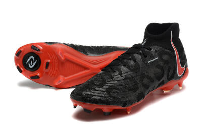 Men's Nike Phantom Luna Elite UN FG Firm Ground High-Tops Football Boots - Black/White/Red