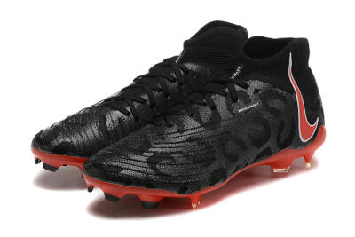Men's Nike Phantom Luna Elite UN FG Firm Ground High-Tops Football Boots - Black/White/Red