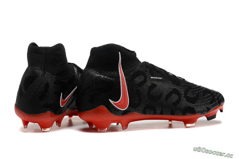 Men's Nike Phantom Luna Elite UN FG Firm Ground High-Tops Football Boots - Black/White/Red 6