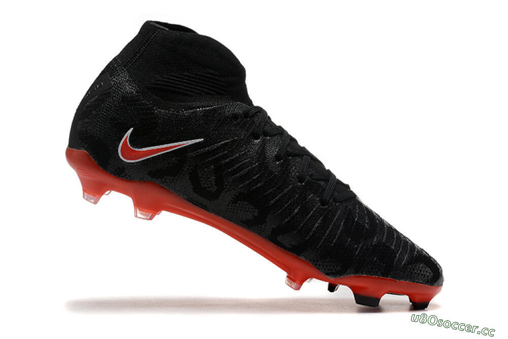 Men's Nike Phantom Luna Elite UN FG Firm Ground High-Tops Football Boots - Black/White/Red 8