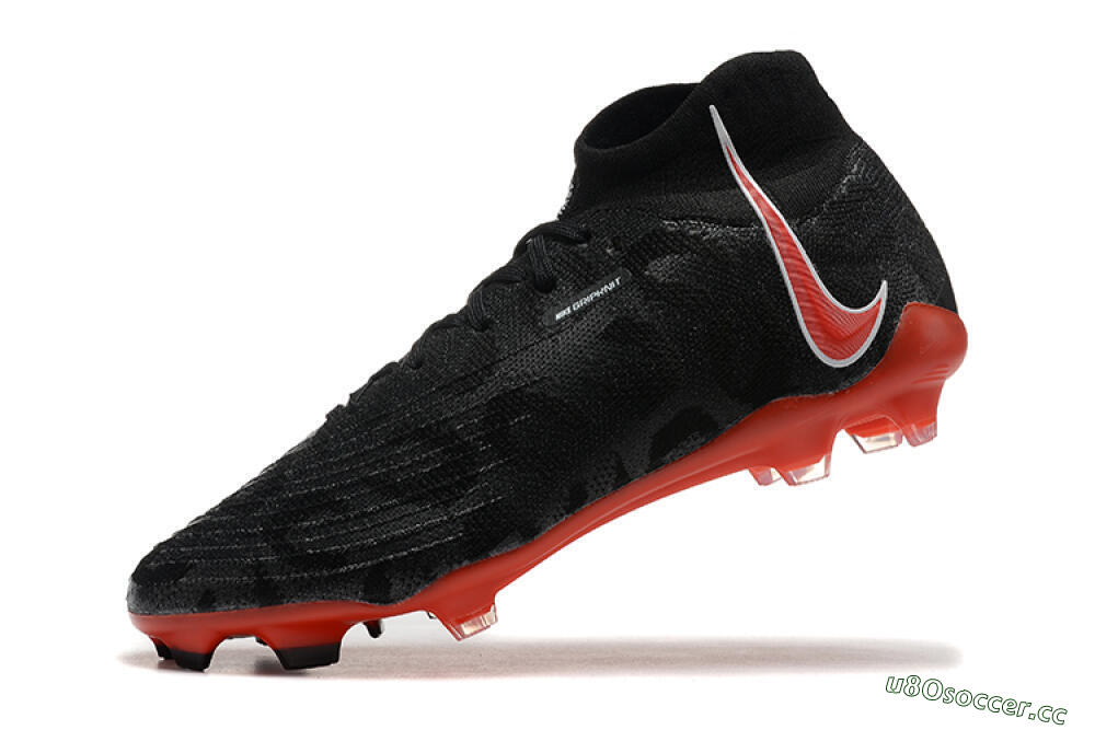 Men's Nike Phantom Luna Elite UN FG Firm Ground High-Tops Football Boots - Black/White/Red 9