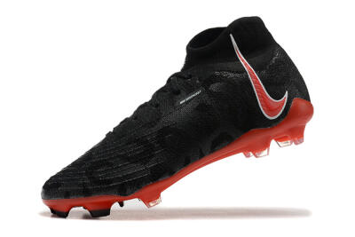 Men's Nike Phantom Luna Elite UN FG Firm Ground High-Tops Football Boots - Black/White/Red