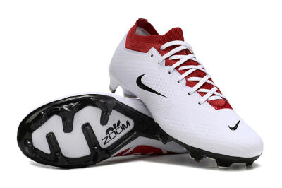 Unisex Nike Air Zoom Mercurial Vapor 15 Elite FG Firm Ground Low-Tops Football Boots - White/Black/Red