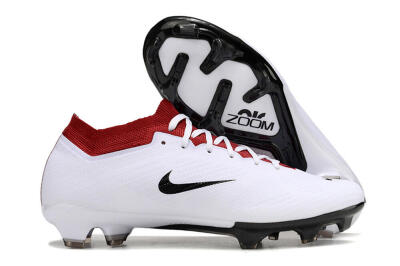 Unisex Nike Air Zoom Mercurial Vapor 15 Elite FG Firm Ground Low-Tops Football Boots - White/Black/Red