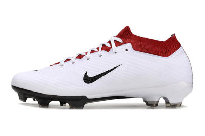 Unisex Nike Air Zoom Mercurial Vapor 15 Elite FG Firm Ground Low-Tops Football Boots - White/Black/Red