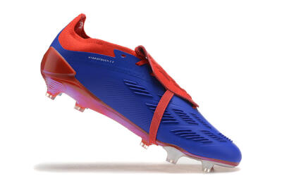 Men's Adidas Predator Elite Foldover Tongue FG Firm Ground Low-Tops Football Boots - Blue/White/Red