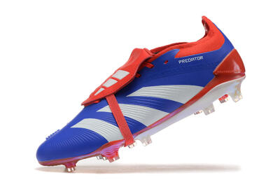 Men's Adidas Predator Elite Foldover Tongue FG Firm Ground Low-Tops Football Boots - Blue/White/Red