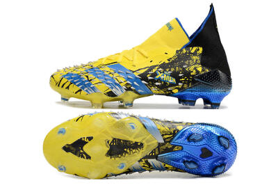 Unisex Adidas Predator Freak.1 Marvel FG Firm Ground High-Tops Football Boots - Yellow/Blue/Black
