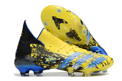 Unisex Adidas Predator Freak.1 Marvel FG Firm Ground High-Tops Football Boots - Yellow/Blue/Black