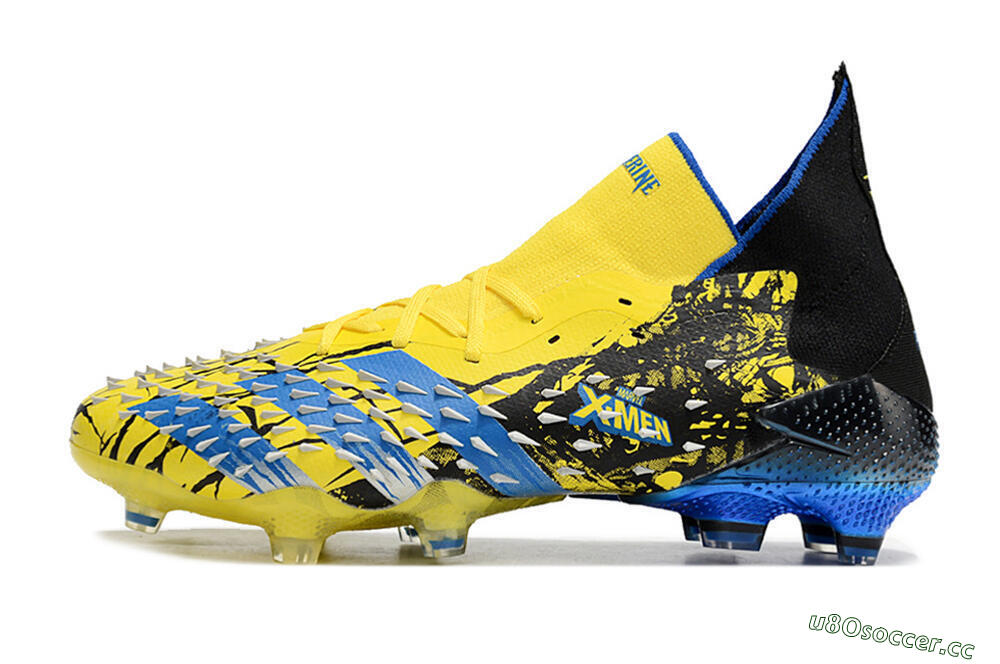 Unisex Adidas Predator Freak.1 Marvel FG Firm Ground High-Tops Football Boots - Yellow/Blue/Black 0