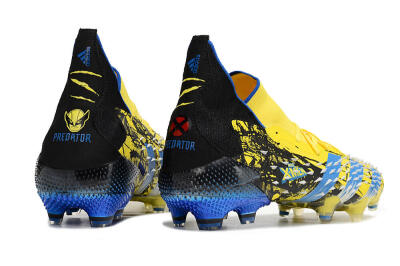 Unisex Adidas Predator Freak.1 Marvel FG Firm Ground High-Tops Football Boots - Yellow/Blue/Black