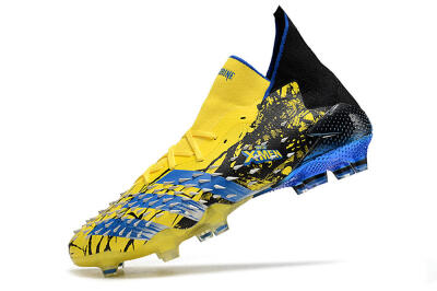 Unisex Adidas Predator Freak.1 Marvel FG Firm Ground High-Tops Football Boots - Yellow/Blue/Black