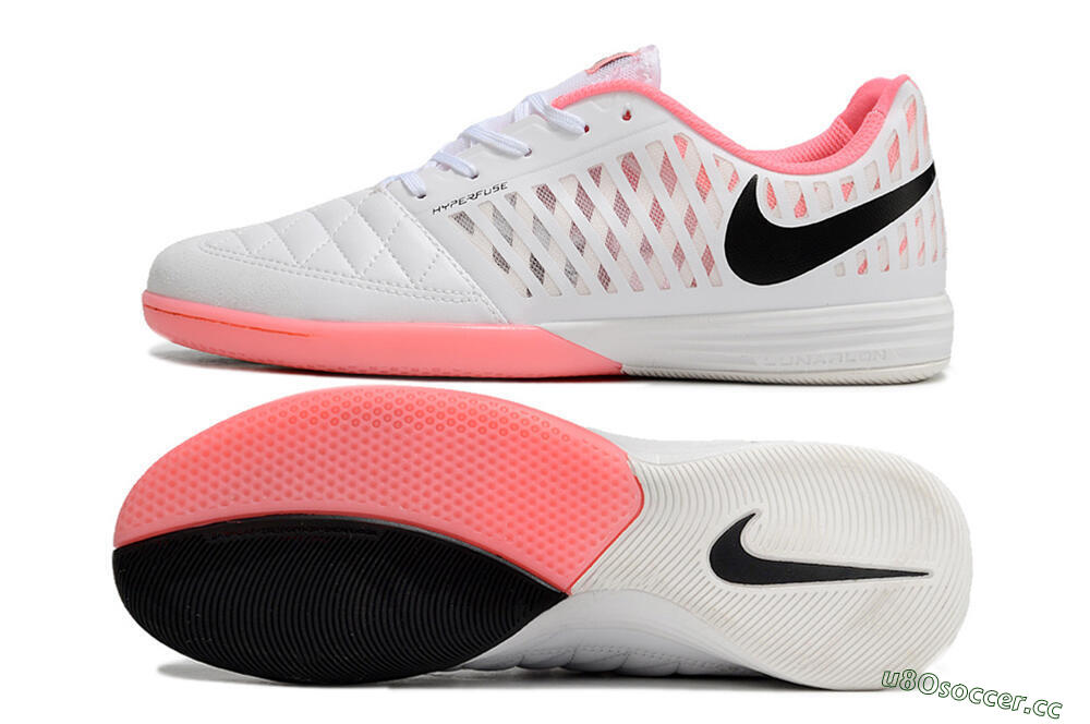 Unisex Nike Lunar Gato 2 IC Indoor & Futsal Low-Tops Football Shoes - White/Pink/Black 1