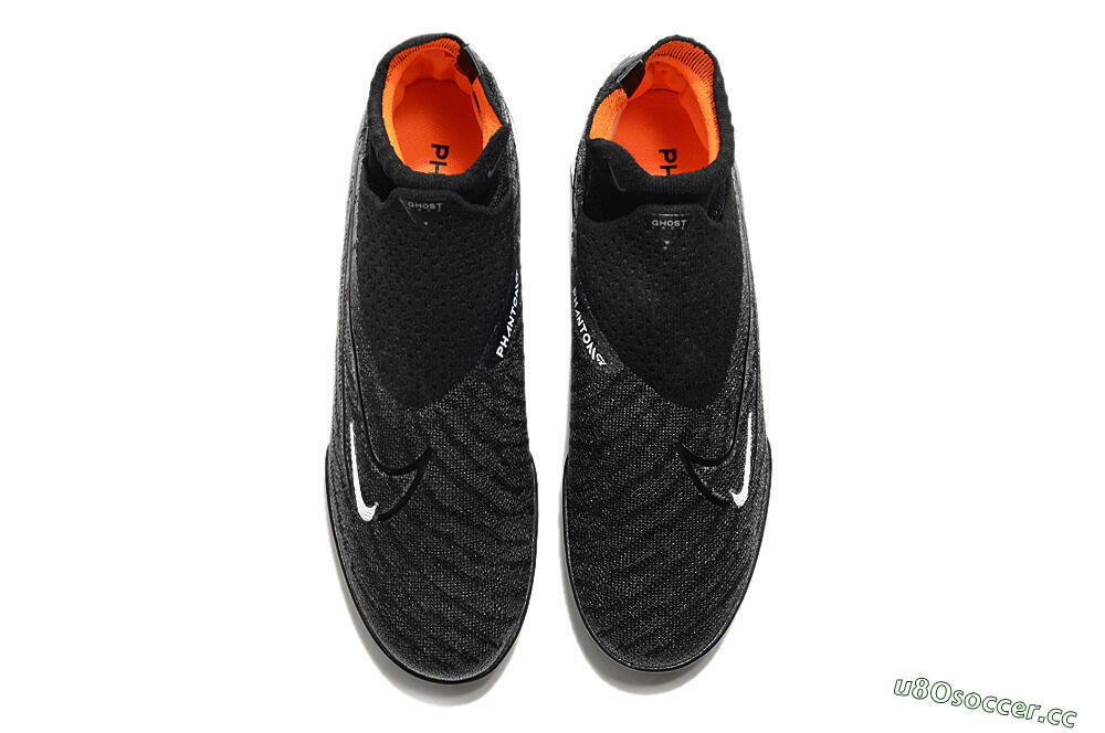 Unisex Nike Phantom GX Elite DF Black Pack TF Artificial Turf High-Tops Football Shoes - Black/White/Orange 5