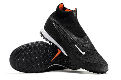 Unisex Nike Phantom GX Elite DF Black Pack TF Artificial Turf High-Tops Football Shoes - Black/White/Orange