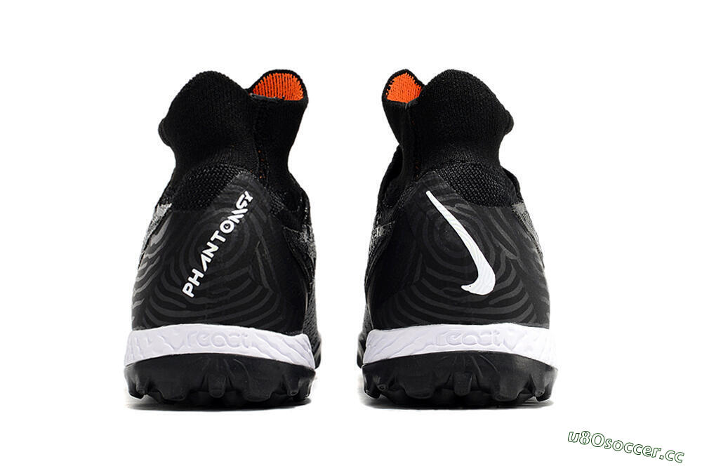 Unisex Nike Phantom GX Elite DF Black Pack TF Artificial Turf High-Tops Football Shoes - Black/White/Orange 6