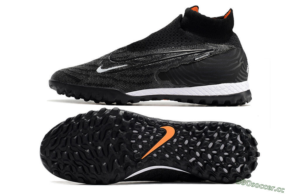 Unisex Nike Phantom GX Elite DF Black Pack TF Artificial Turf High-Tops Football Shoes - Black/White/Orange 1
